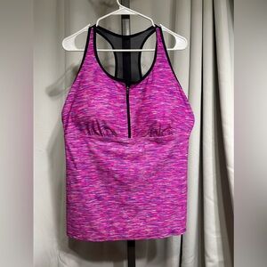 New Pink Sporty “ Free Tech” Shelf Bra Tankini Top